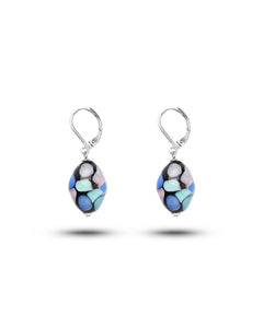Cercei Mosaico Bleumarin – sticlă de Murano