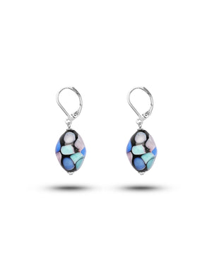 Cercei Mosaico Bleumarin – sticlă de Murano