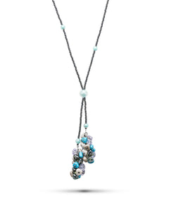 Colier lung Linda Albastru – sticlă de Murano