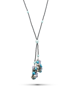 Colier lung Linda Albastru – sticlă de Murano