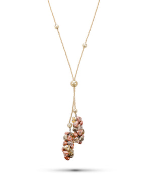 Colier lung Linda Crem – sticlă de Murano