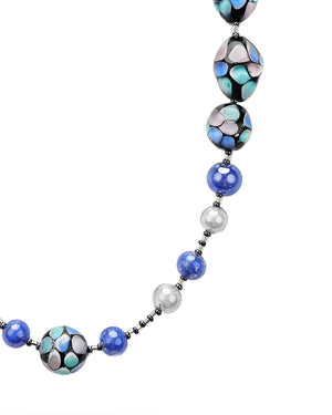 Colier lung Mosaico Bleumarin – detaliu