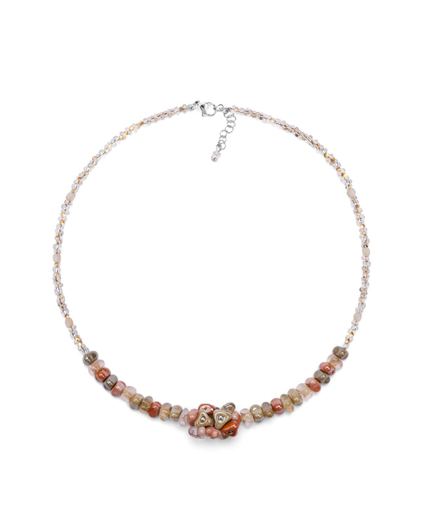 Colier scurt Linda Crem – sticlă de Murano