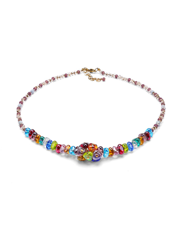 Colier scurt Linda Multicolor – vedere de sus