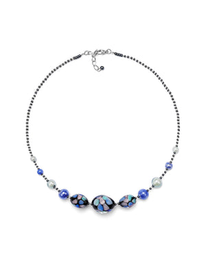 Colier scurt Mosaico Bleumarin – sticlă de Murano