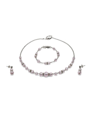 Set Disney Roz – colier, brățară și cercei din sticlă de Murano, purtate