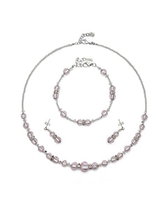 Set Disney Roz – colier, brățară și cercei din sticlă de Murano