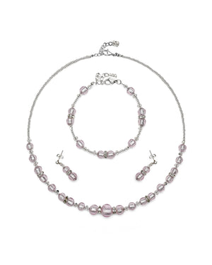 Set Disney Roz – colier, brățară și cercei din sticlă de Murano