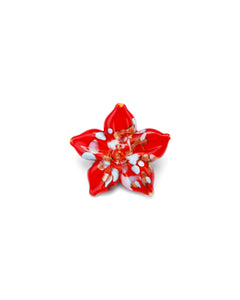 Brosă Floare Roșie – brosă floare din sticlă de Murano