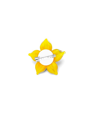 Brosă Floare Galbenă – vedere din spate