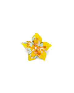 Brosă Floare Galbenă – brosă floare din sticlă de Murano