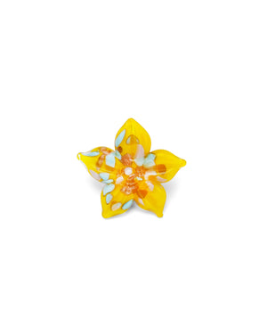 Brosă Floare Galbenă – brosă floare din sticlă de Murano